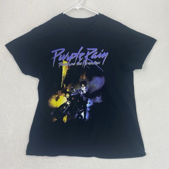 The Prince State Purple Rain Graphic Shirts Adult Large Black  Short Sleeve - Picture 1 of 5